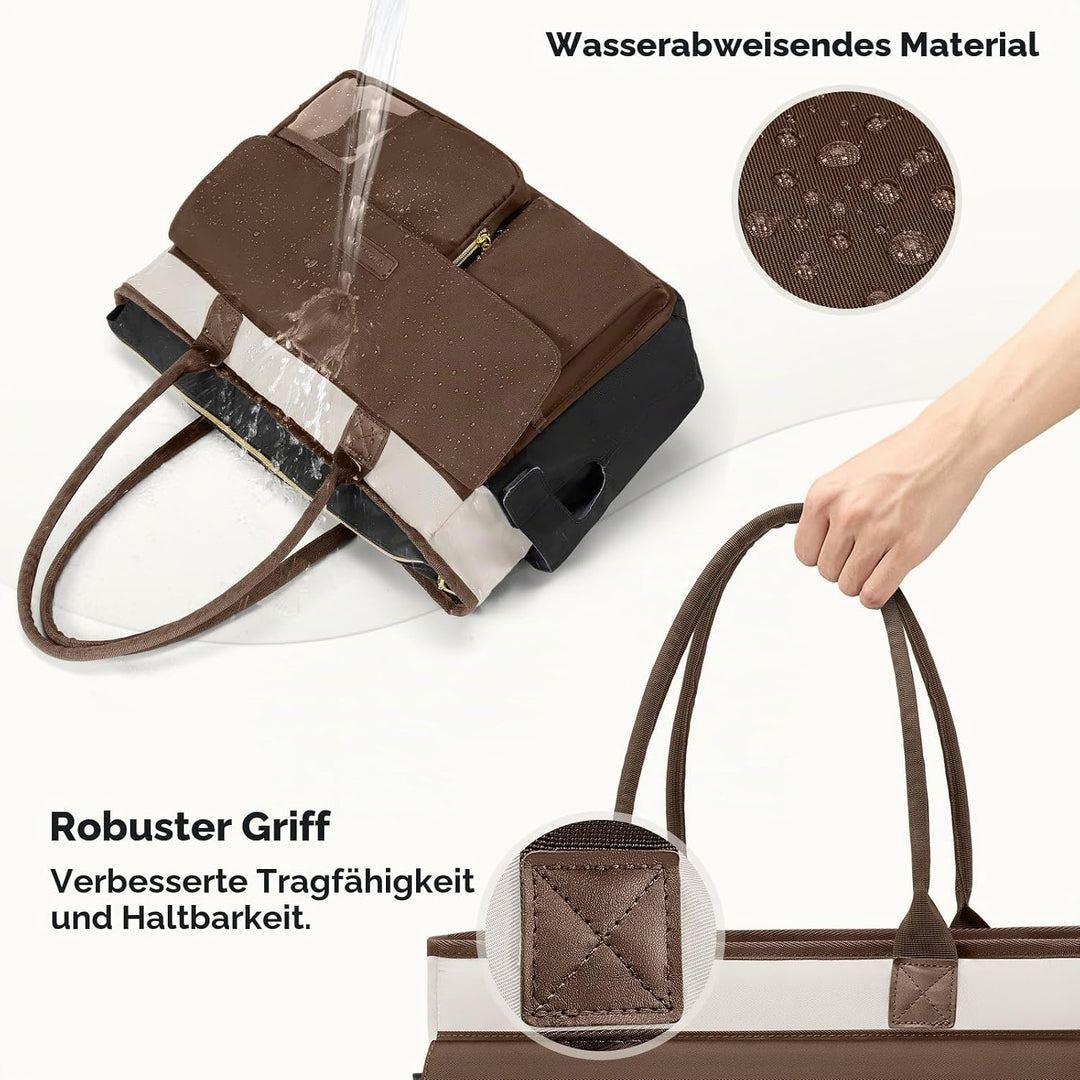 RAINSMORE Lehrertasche Damen mit Lunchfach 15,6 Zoll Laptoptasche Gross Isoliertes Fach Wasserdicht