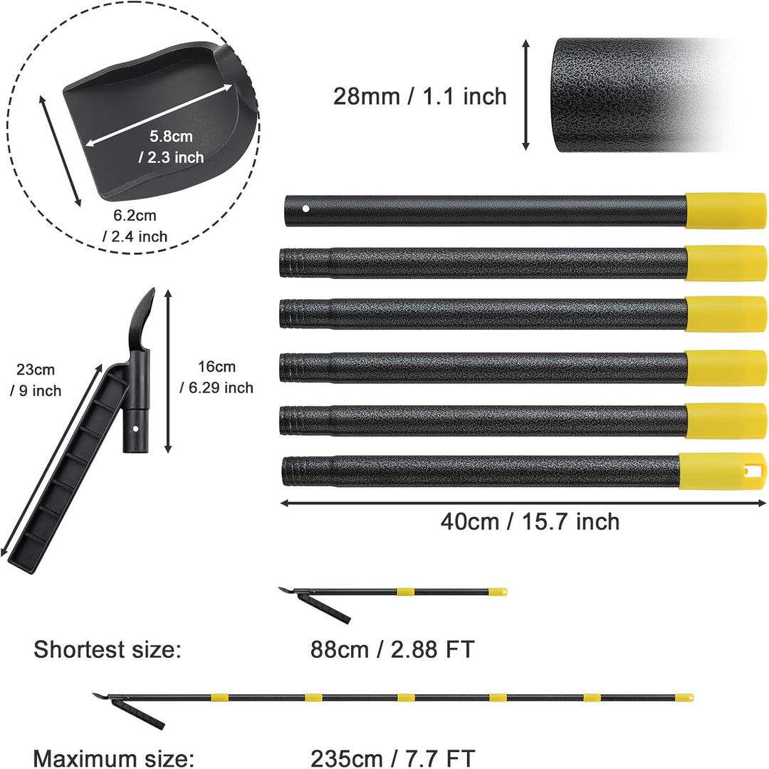 Dachrinnenreinigungswerkzeug mit 235 cm ausziehbarer Stange, Regenrinnen-Reinigungswerkzeug, Dachrin
