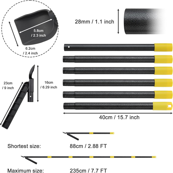 Dachrinnenreinigungswerkzeug mit 235 cm ausziehbarer Stange, Regenrinnen-Reinigungswerkzeug, Dachrin