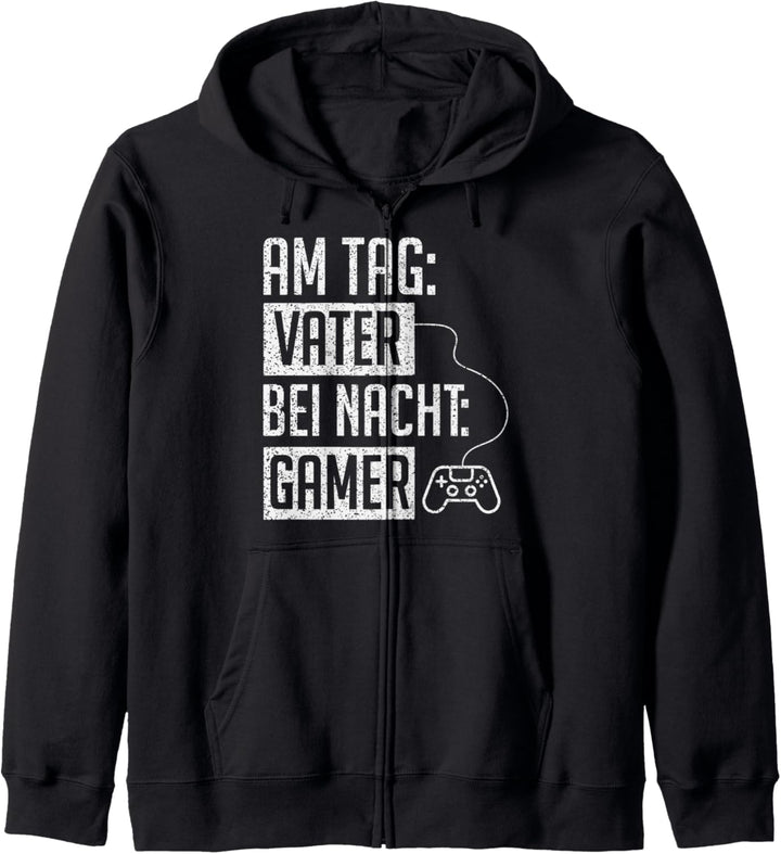 Am Tag Vater Bei Nacht Gamer Geschenk Papa Zocken Gaming Kapuzenjacke