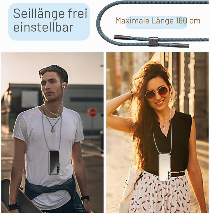 Handykette für Samsung Galaxy S25 6,2 Zoll Hülle mit Band - Necklace Handyhülle - Transparente Case
