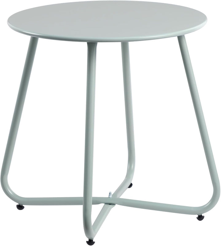 HollyHOME Beistelltisch Outdoor Balkontisch Klein Gartentisch Rund Beistelltisch Metall Wetterfest L