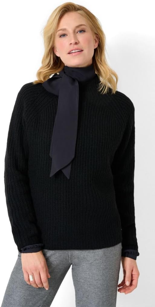 BRAX - Damen Strickpullover mit Turtleneck, Lea (33-9338) 42 Schwarz, 42 Schwarz