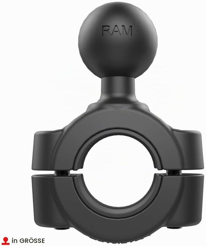 Ram Mount RAM-B-408-75-1U Aluminium Drehmoment Mittel Schienenbasis, Grösse B, Schwarz