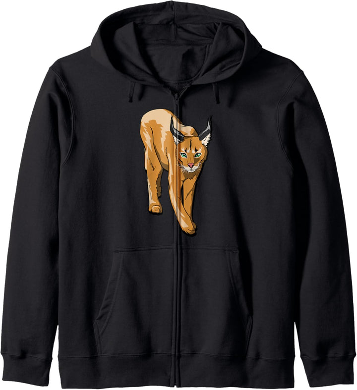 Wildkatze & Luchs Geschenk für mittelgrosse Katzen Freunde Kapuzenjacke