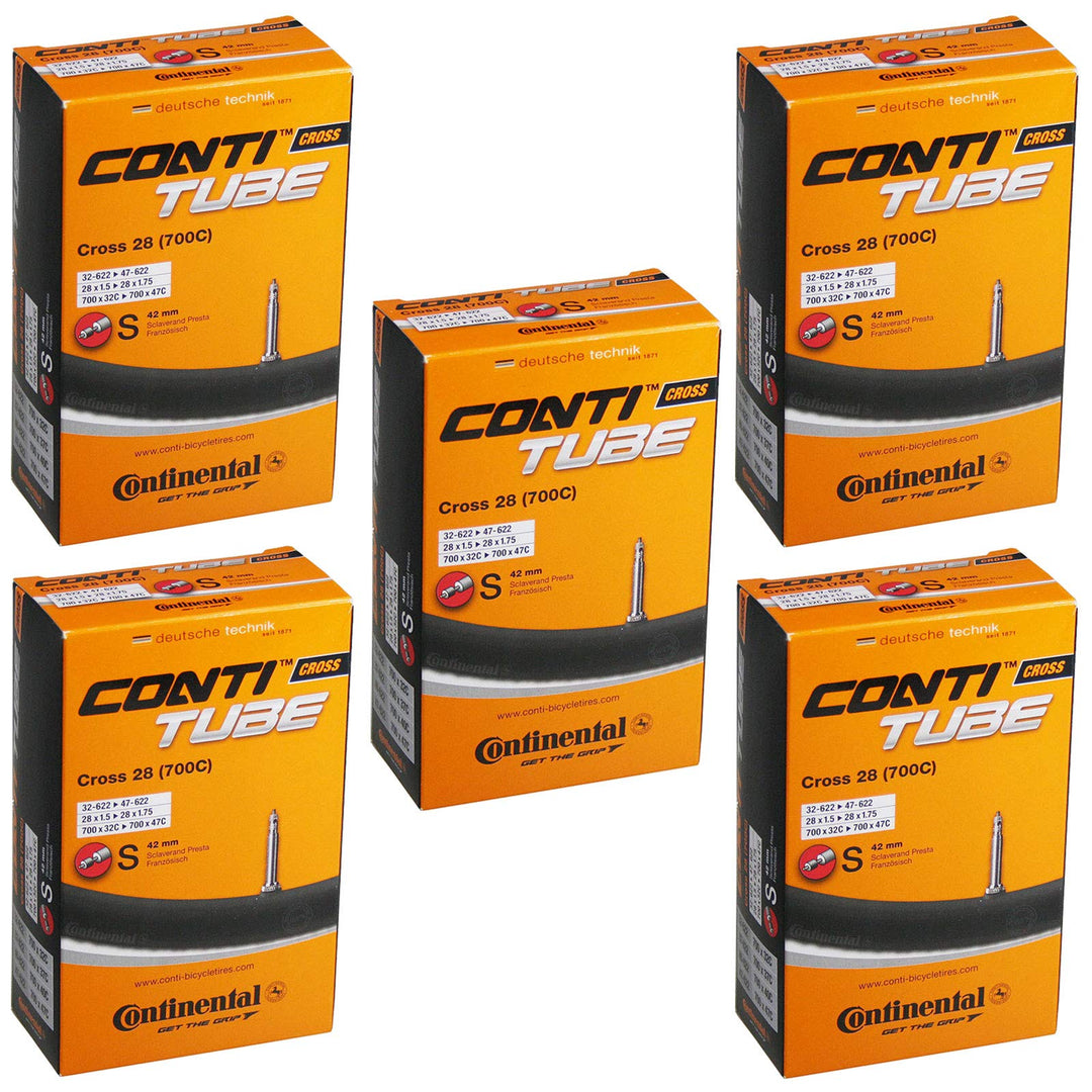 Continental Unisex Cross Fahrradschlauch 28 700 x 32-42c – Presta-Ventil 42 mm (5 Stück) Schlauch Pa