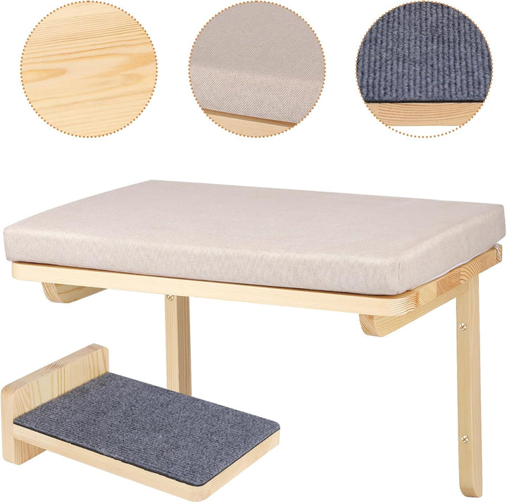 Kletterwand Katzen inkl,2X Katzentreppe Wand,Massivholz,Kratzbaum Wand,Hängematte Katze,Katzenwand,W