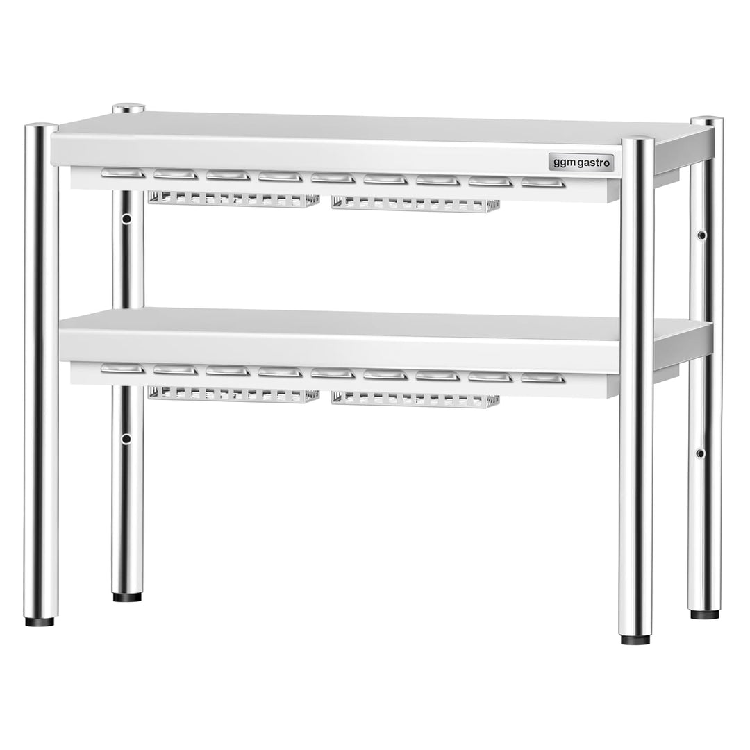 GGM Gastro Wärmebrücke 800x370mm mit 2 Etagen und 1400W | hocheffiziente Infrarottechnik, platzspare