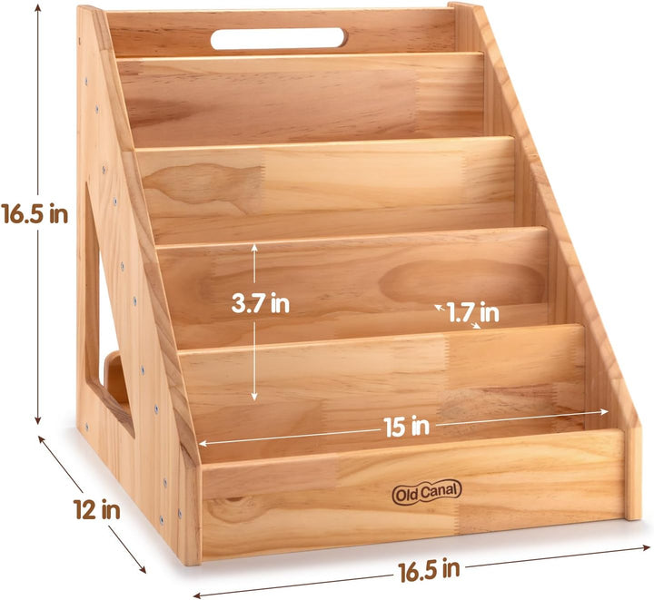 5-stöckiges Bücherregal Kinderzimmer für Kindergarten/Klassenzimmer, Montessori Bücherregal und Spie
