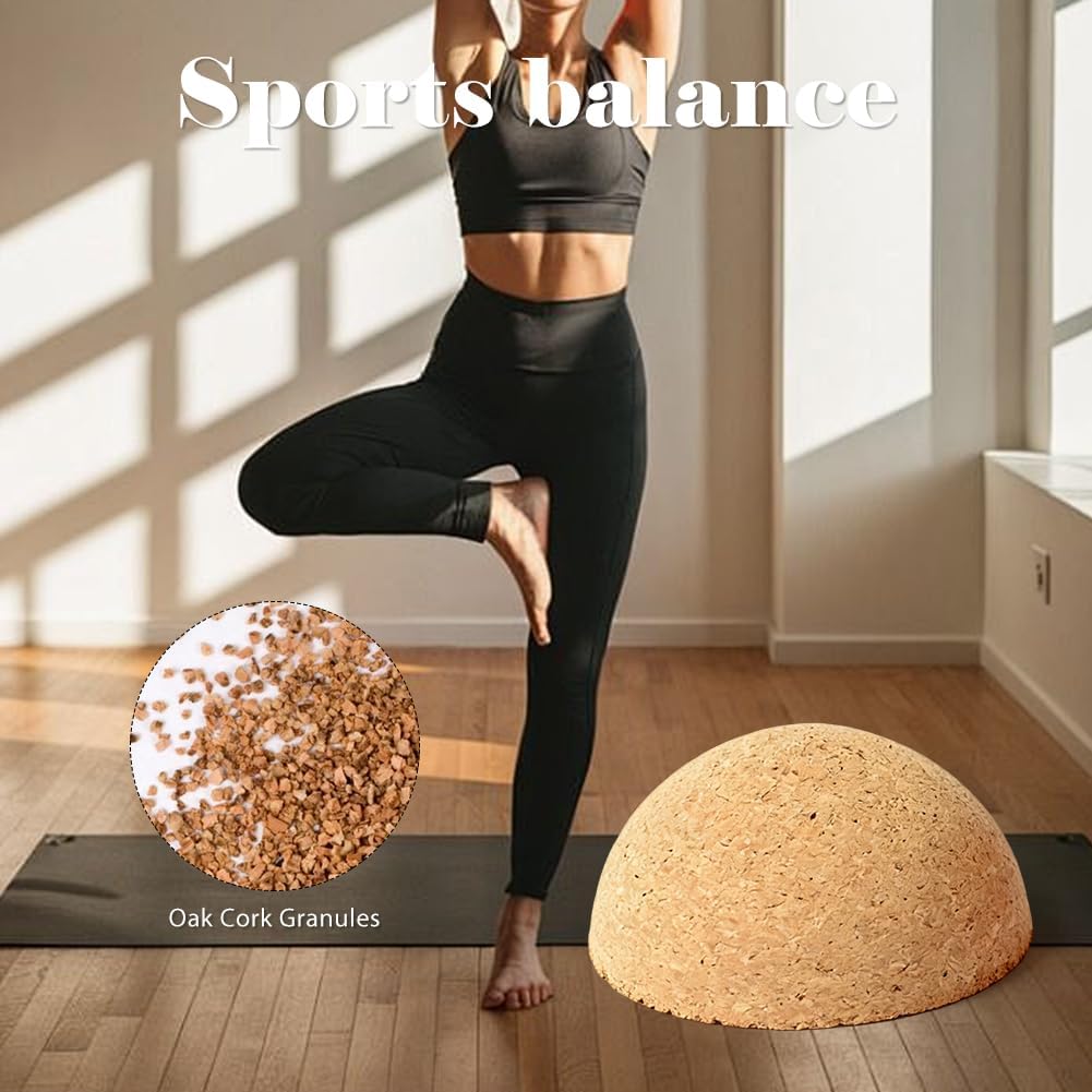 Balance Board Halbkugel aus massivem Kork, Ø 30cm Höhe 10cm Kork-Halbkugel, Balance Trainer Gleichge