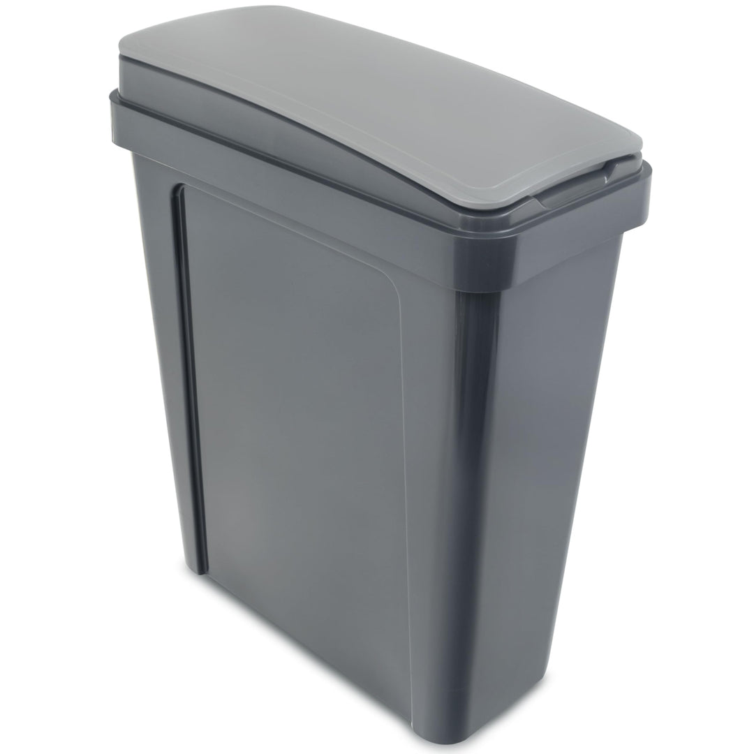 Hummelladen 25 Liter Mülltonne Grau Recyclingtonne 20x40x50cm mit abnehmbarem Klappdeckel - Schmal K
