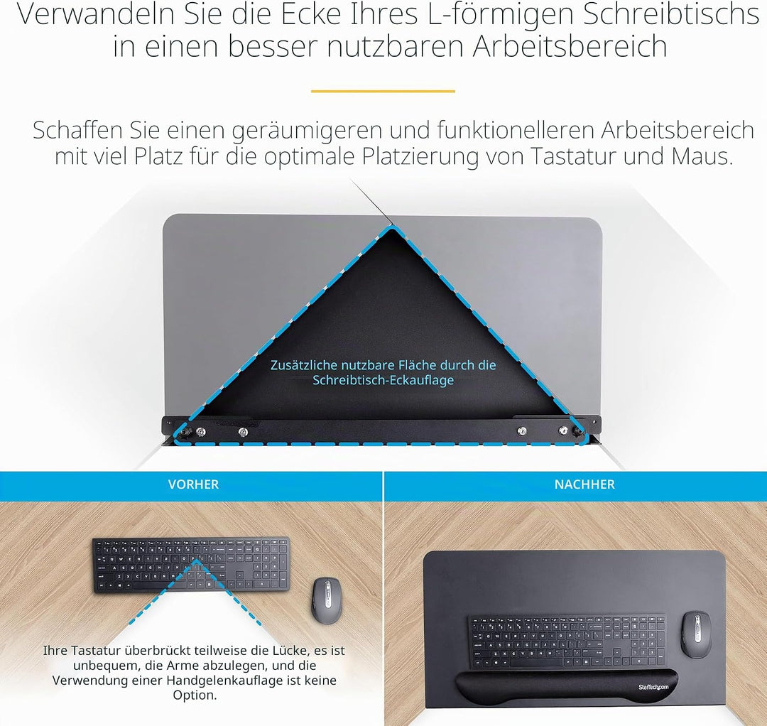 StarTech.com UNDER DESK KEYBOARD TRAY HEIGHT ADJUSTABLE W Eckhülle, Eckhülle
