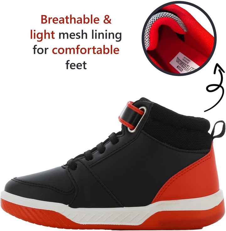 Leomil Paw Patrol Blinkschuhe Schuhe Jungen, Ideal for Schule und Freizeit Schwarz Rot 005 32 EU, Sc