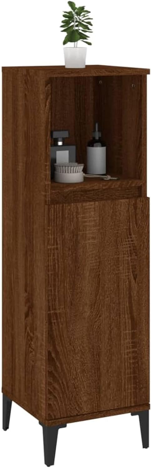 Tidyard Badezimmerschrank Mittlerer Schrank mit 1 Ablage und 2 Fächer hinter der Tür Badschrank Badr