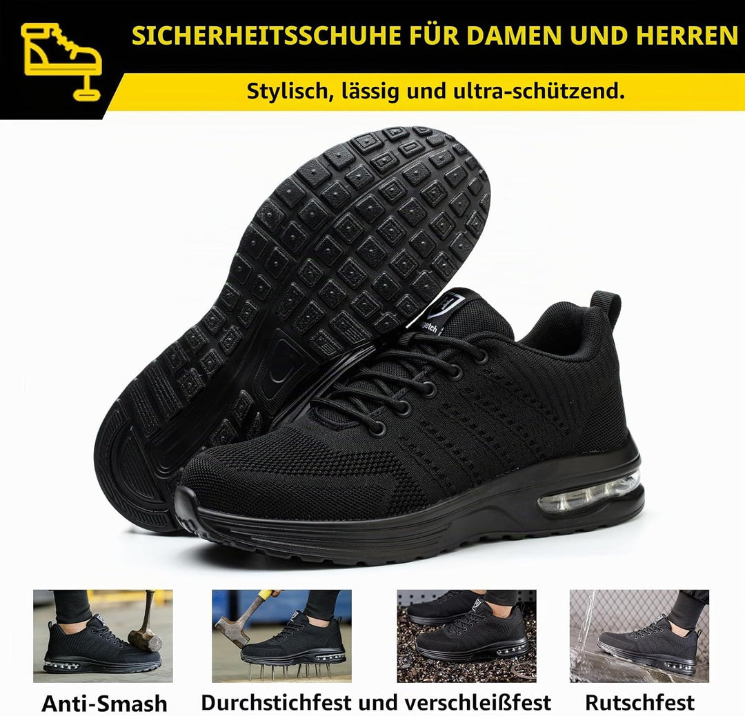 Baofular Arbeitsschuhe Herren Sicherheitsschuhe Damen Leicht Sportlich Stahlkappenschuhe rutschfest