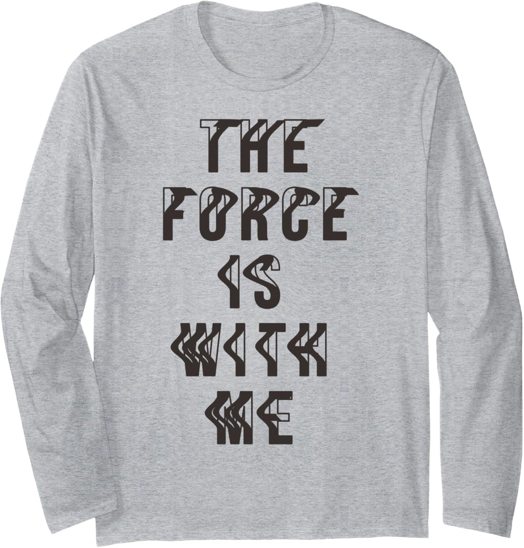 Star Wars The Last Jedi The Force Is With Me Text Poster Langarmshirt