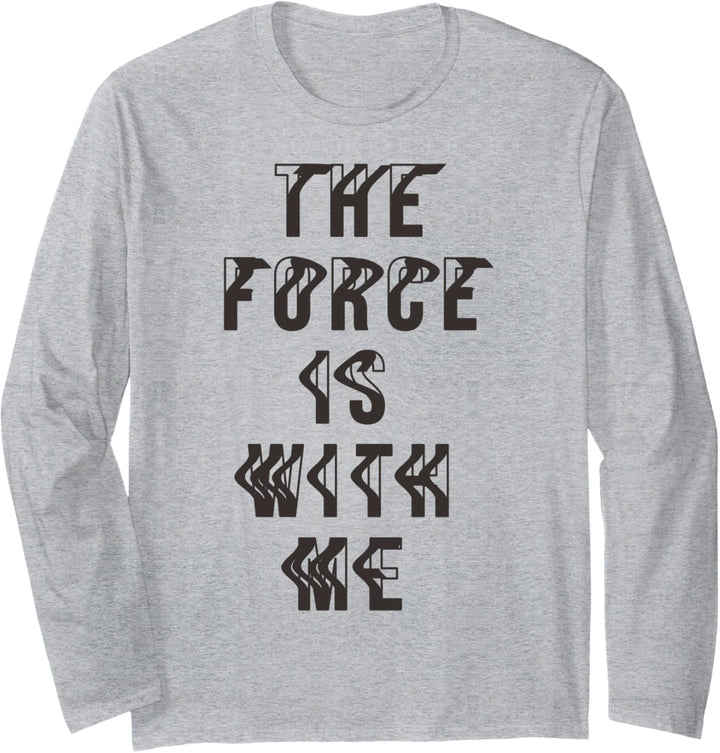 Star Wars The Last Jedi The Force Is With Me Text Poster Langarmshirt