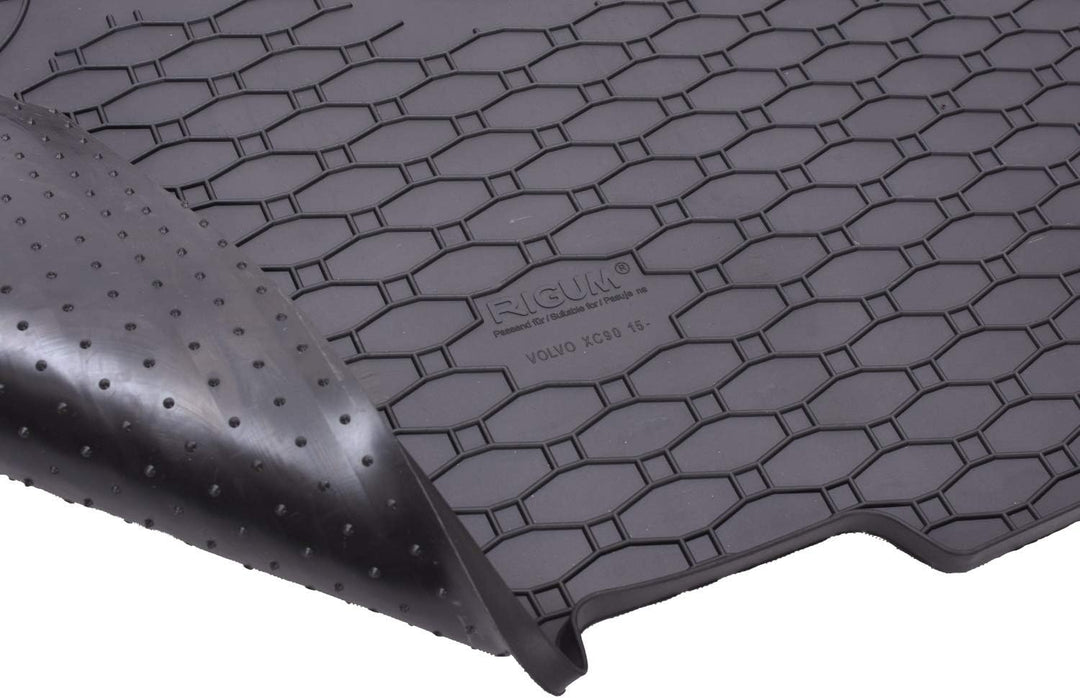 Passgenaue Kofferraumwanne und Gummifussmatten geeignet für Volvo XC90 ab 2015 + Gurtschoner