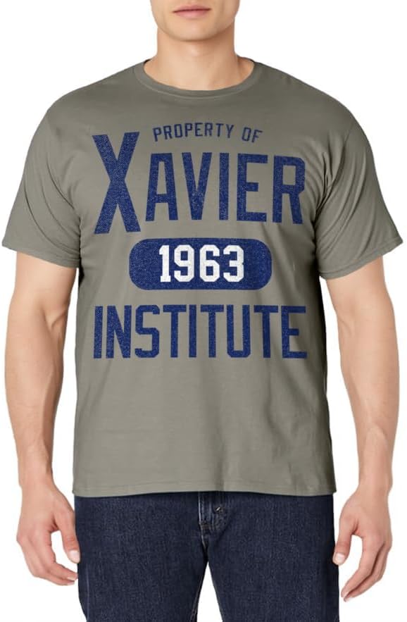 Mens Marvel X-Men Xavier Institute 1963 Campus Property T-Shirt 3XL Slate