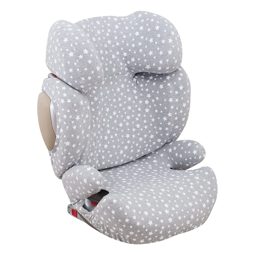 JYOKO Kids Bezug kompatibel mit Cybex Solution Q2 Fix, Q3, Cybex Z Fix, Gb Elian (White Star), WHITE