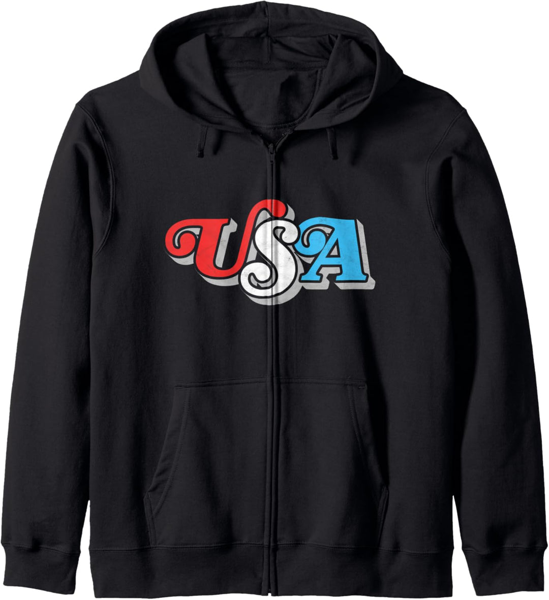 Vintage USA Retro Typography Patriotic 4th of July 80s Kapuzenjacke