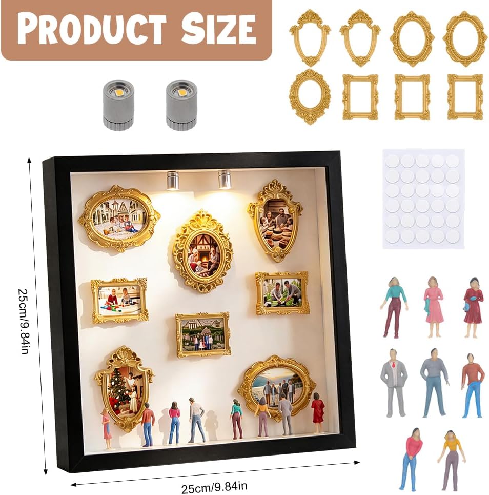 DIY Mini Museum Silhouette Box,Neu Kreatives Erinnerungsdisplay Kit,Minis Vintage Bilderrahmen Mit G