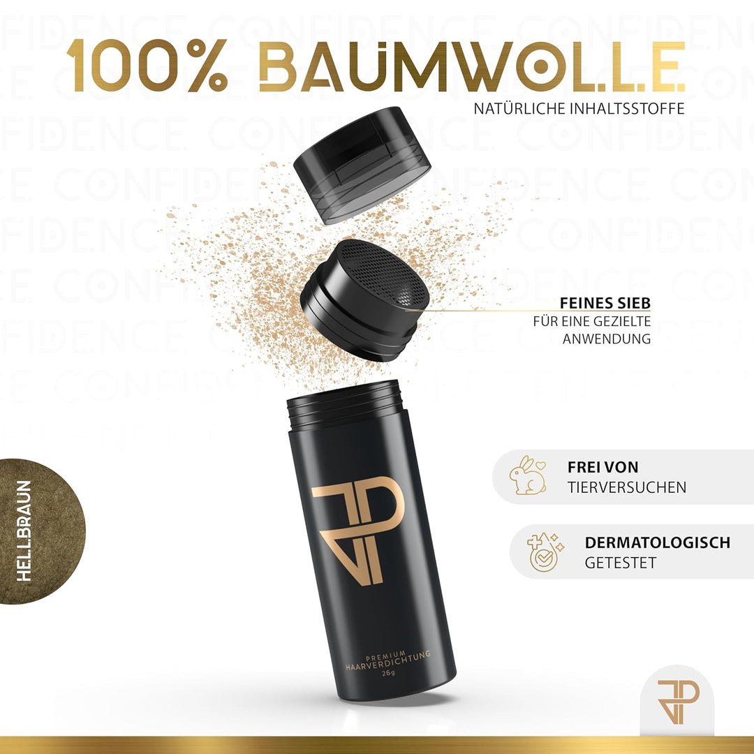 JP Confidence - Volles Haar in Sekunden - Premium Streuhaar in Friseurqualität. Haarverdichtung gege