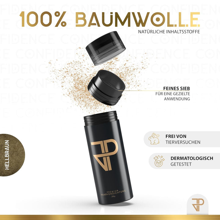 JP Confidence - Volles Haar in Sekunden - Premium Streuhaar in Friseurqualität. Haarverdichtung gege