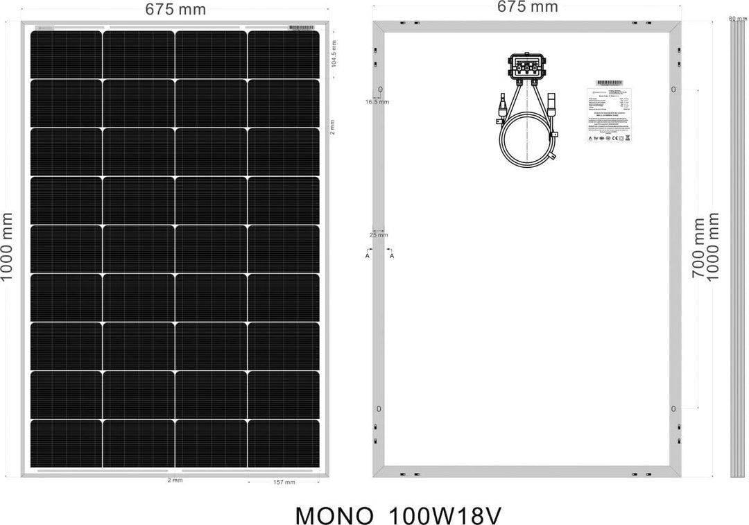 SOLARTRONICS Inselanlage Komplettset: 2x 100W monokristalline Solarmodul + 20A Laderegler + PV Kabel