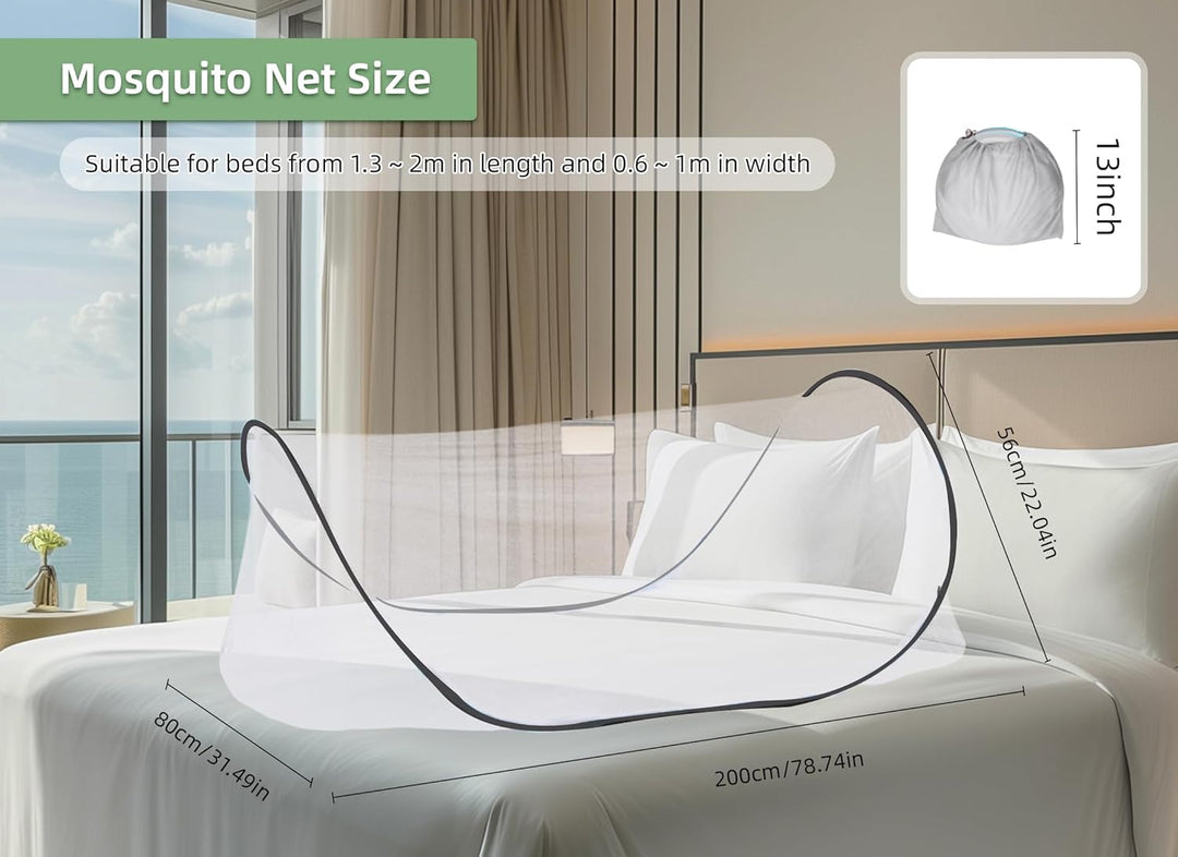 Gugxiom Foldable Mosquito Net, Moskitonetz Up for Single Bed, Portable Reise Moskitonetz, Mosquito N