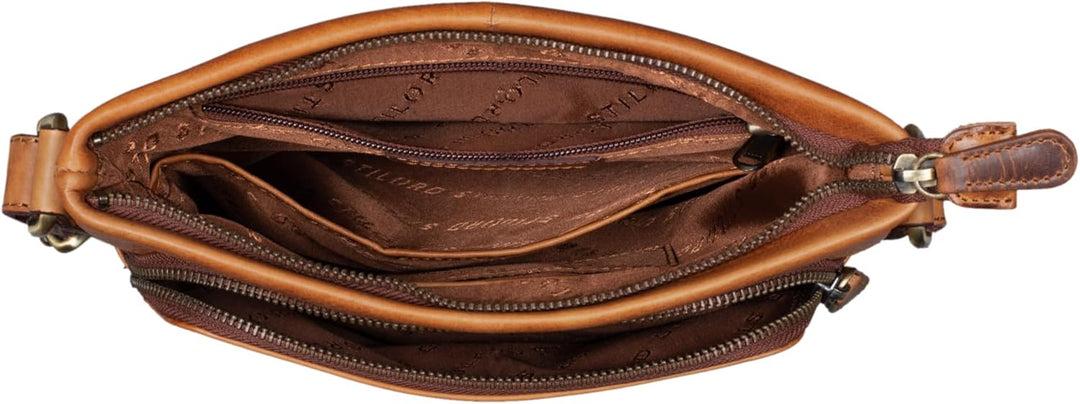 STILORD 'Elea' Umhängetasche Damen Leder Vintage Schultertasche Freizeit Handtasche für 10,1 Zoll iP