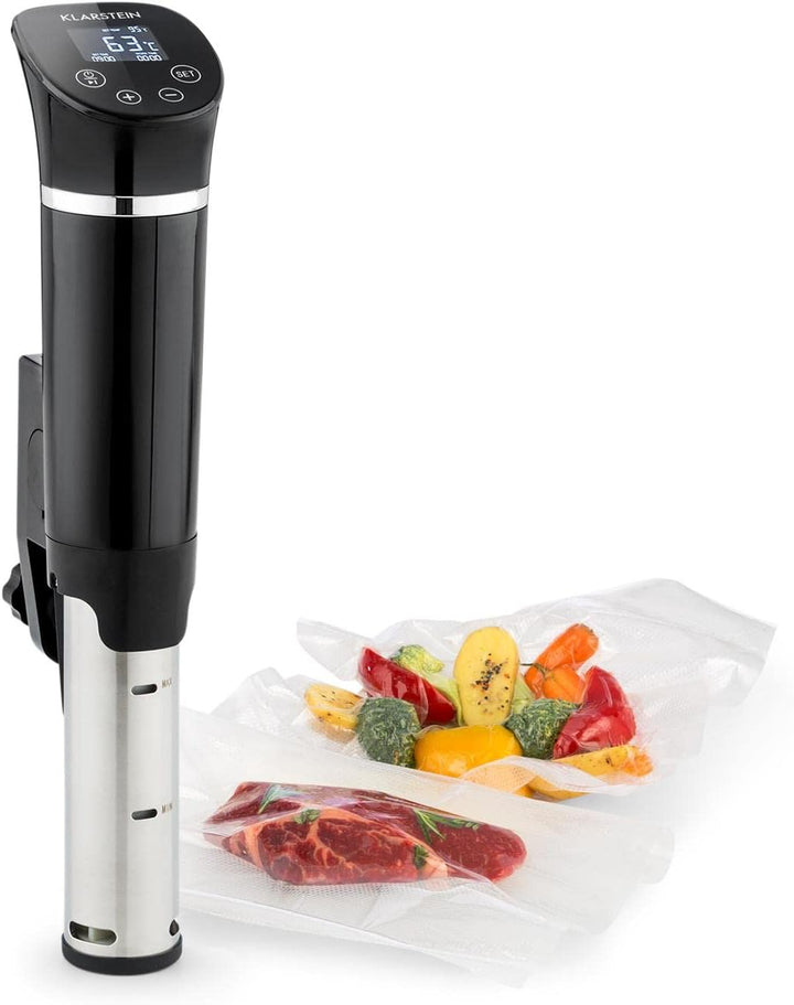 Klarstein Quickstick- Sous-Vide Garer, Präzisionskochtopf, Schongarer, 1300 Watt, Timerfunktion, 3D
