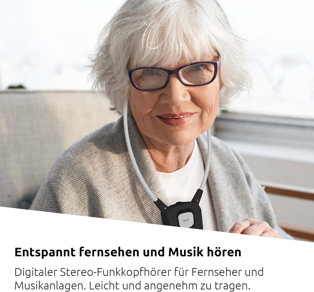TechniSat STEREOMAN ISI 3 - kabelloser Stereo-Funkkopfhörer für Fernseher und Musikanlagen mit Docki