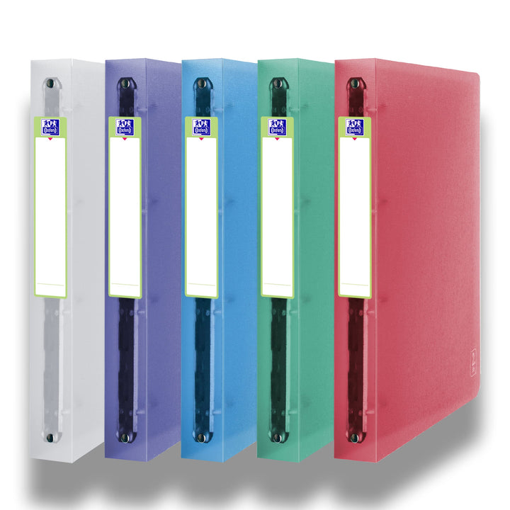 Oxford Kunststoff-Ringbuch 2nd Life, 10er Pack, DIN A4, 4cm Rücken, 4 Farben 4 Ringe mit 4 cm Füllhö