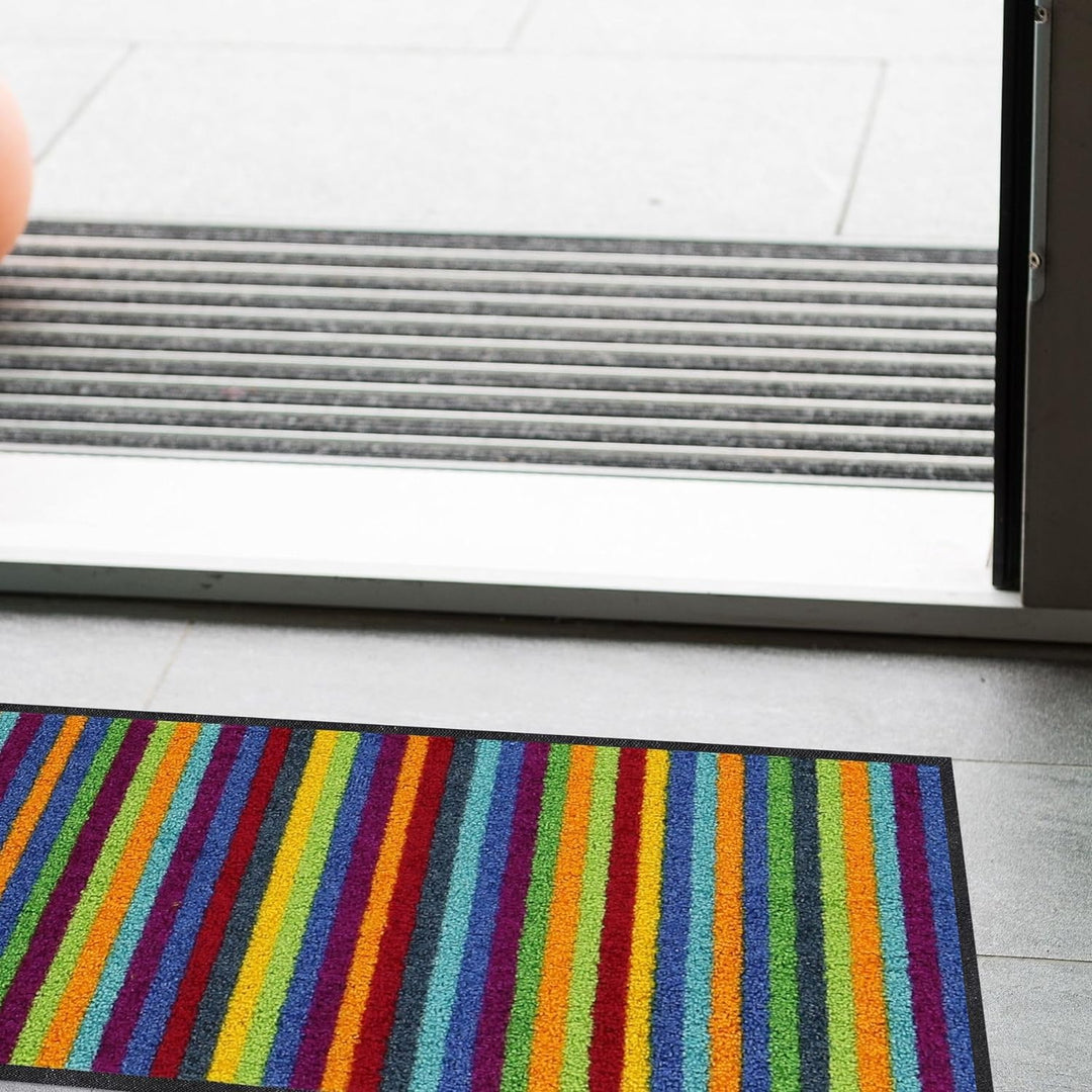 Salonloewe Lund bunt Fussmatte waschbar 030 x 100 cm Fussabtreter Minimatte schmal Schmutzfangmatte