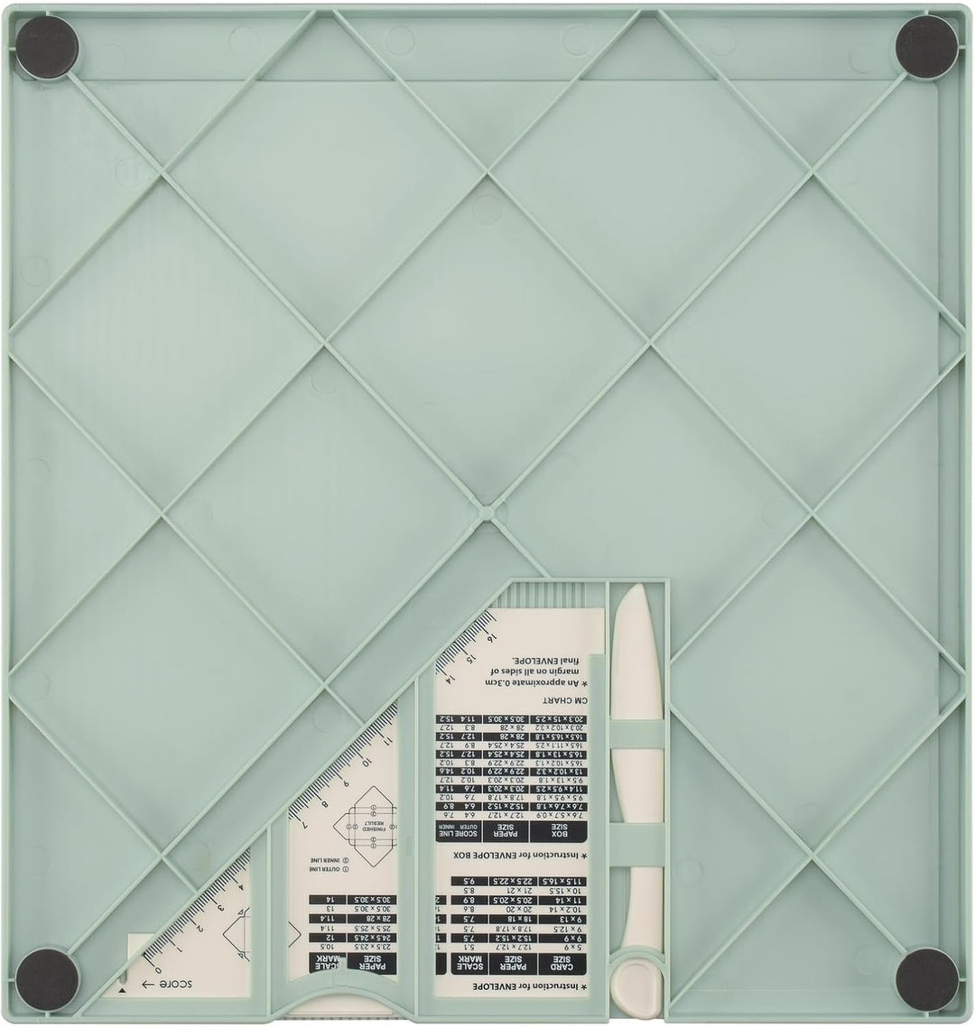 Vaessen Creative Bastelset - Falzbrett Score Easy 30,5 x 30,5 cm und 3-in-1 Eckenstanzer 4, 7, 10 mm