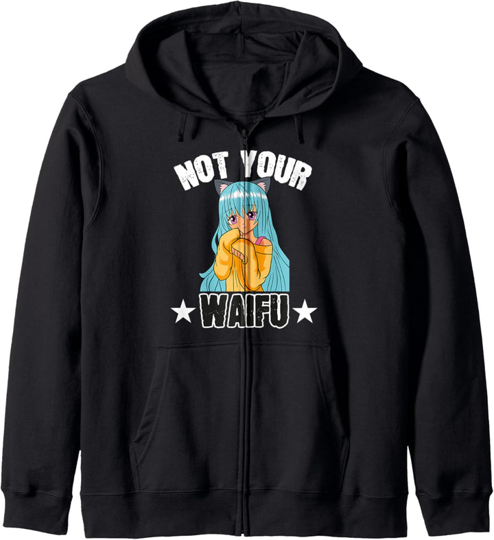 Anime Waifu Material Hentai Manga Comics Tee Ahegao Cosplay Kapuzenjacke