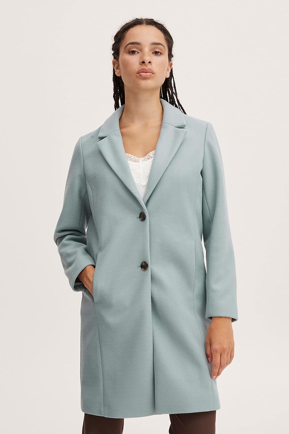 ICHI IHJANNET JA4 Damen Steppmantel Wintermantel Winterjacke Kurzmantel mit Reverskragen und Knöpfen