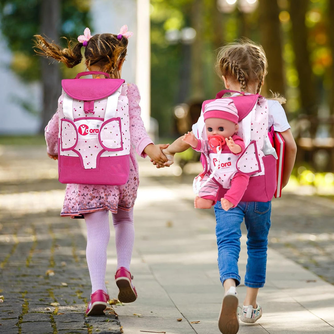 Tacobear Puppenzubehör für Baby Puppe, Puppen Zubehör mit Wickeltasche Rucksack Töpfchen Windel Flas