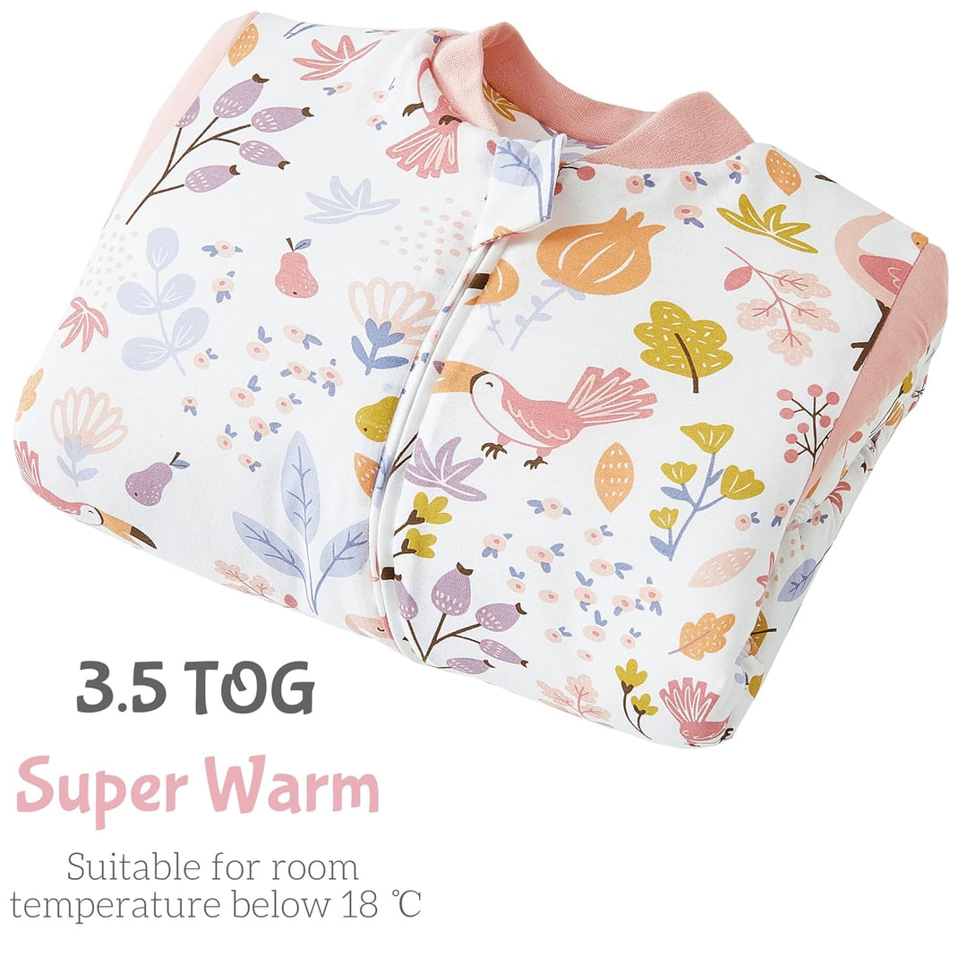 Chilsuessy Baby Schlafsack Winter mit abnembar Langarm Bio Baumwolle Babyschlafsack Kleine Kinder Ga