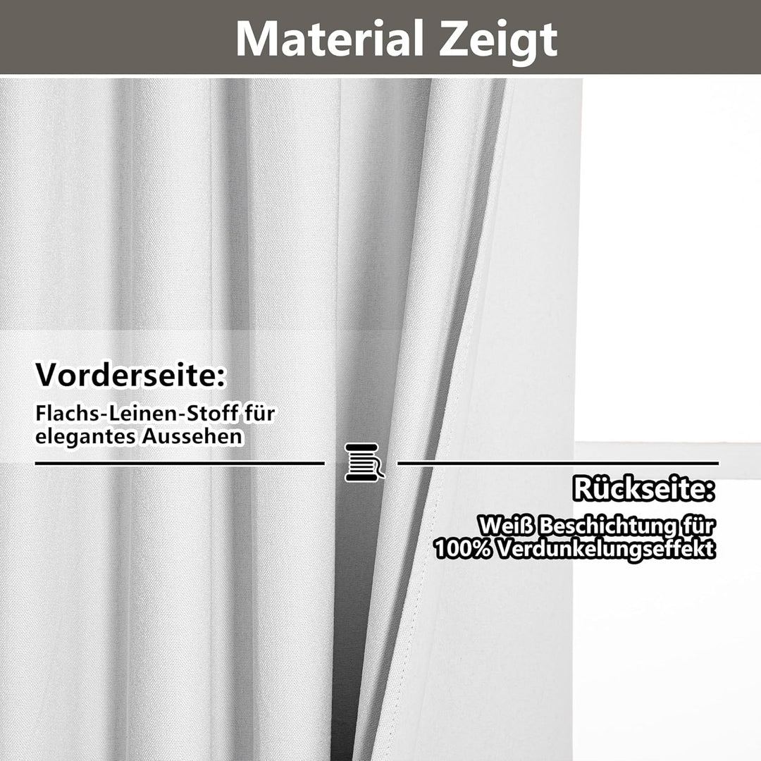 MYSKY HOME Gardinen Verdunkelungsvorhang mit Kräuselband Schlafzimmer Wärmeisolierter 2er-Set Gardin