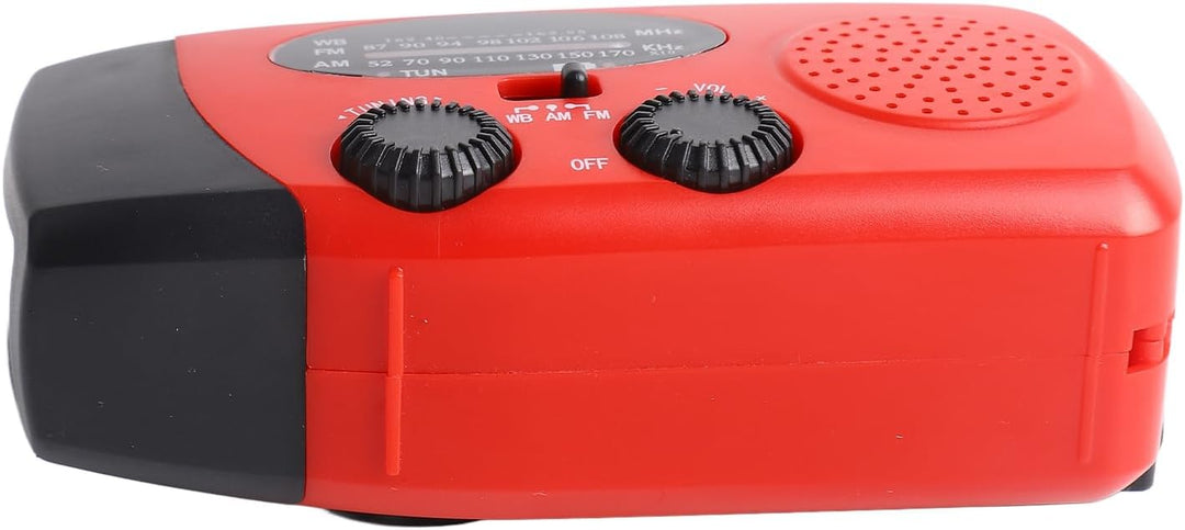 Notfallradio, Handkurbel-Solarbetriebenes AM FM NOAA-Wetterradio mit 3 LED-Leuchten, 1200-mAh-, für