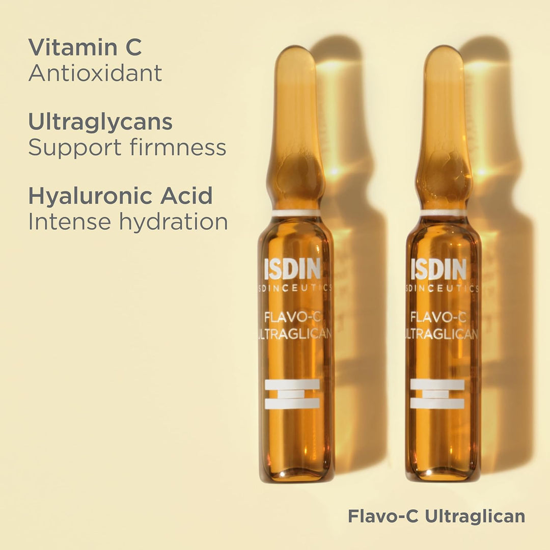 ISDIN Isdinceutics Flavo-C Ultraglican antioxidatives Tagespflege-Serum | Schützt die Haut vor Schäd