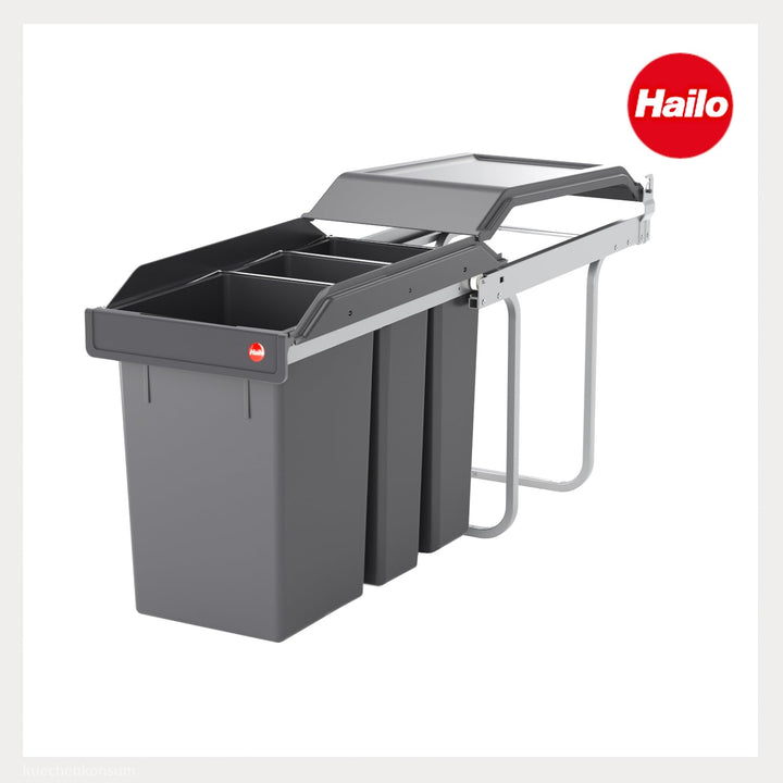 Hailo Abfallsammler Tandem 3650191 | für Schränke ab 300 mm Breite | Einbau Mülleimer 2x 7 + 15L | p