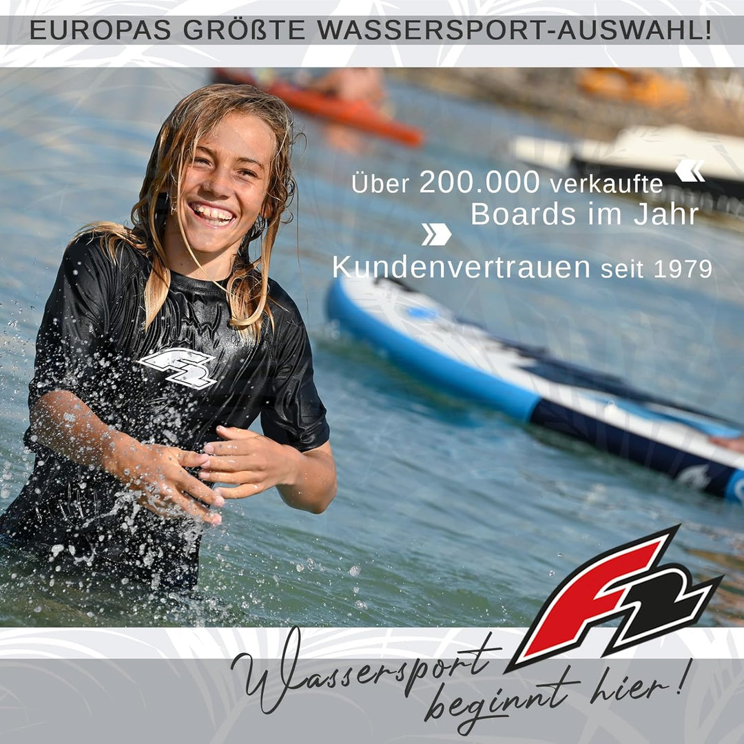 F2 Inflatable Body Board aufblasbares Boogie Board Air 3,7 Blau für Kinder und Erwachsene Skimboard