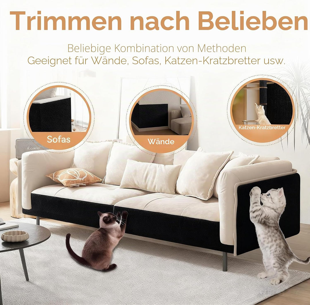 Kratzschutz Sofa Katze, Kratzmatte Selbstklebend für Sofa &amp; Wand, Katzen Kratzbrett, Trimmbarer Schu
