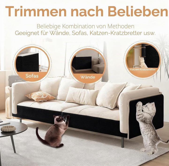 Kratzschutz Sofa Katze, Kratzmatte Selbstklebend für Sofa &amp; Wand, Katzen Kratzbrett, Trimmbarer Schu