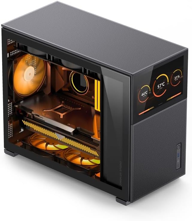 Jonsbo D31 MESH Bildschirm mATX Gehäuse, Gehärtetes Glas - schwarz