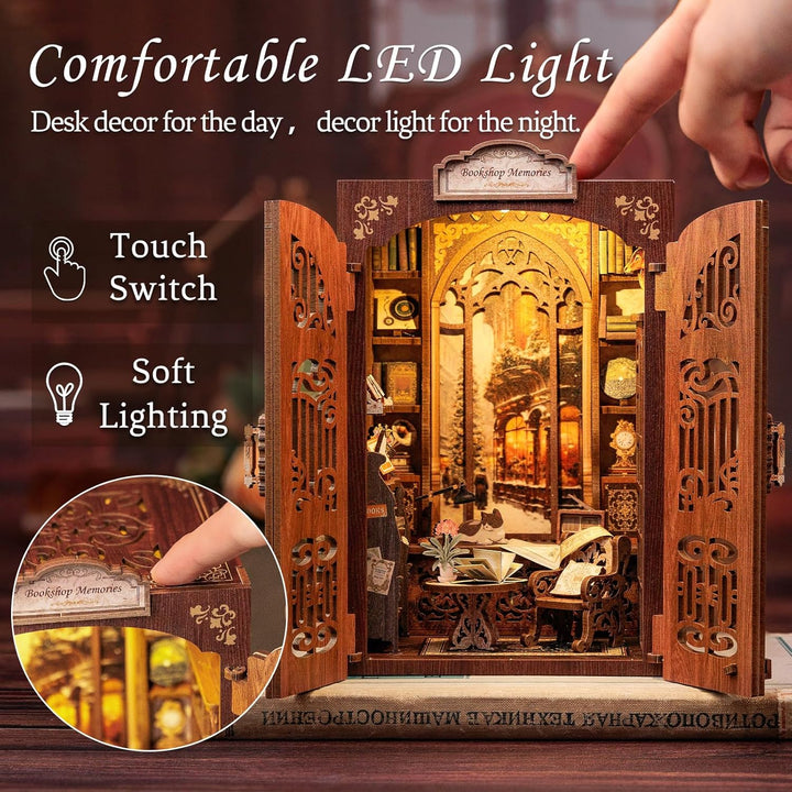 CUTEBEE Book Nook Kit - DIY Miniature House,Puppenhaus Miniatur Haus Selber Baue Bausatz mit Staubsc