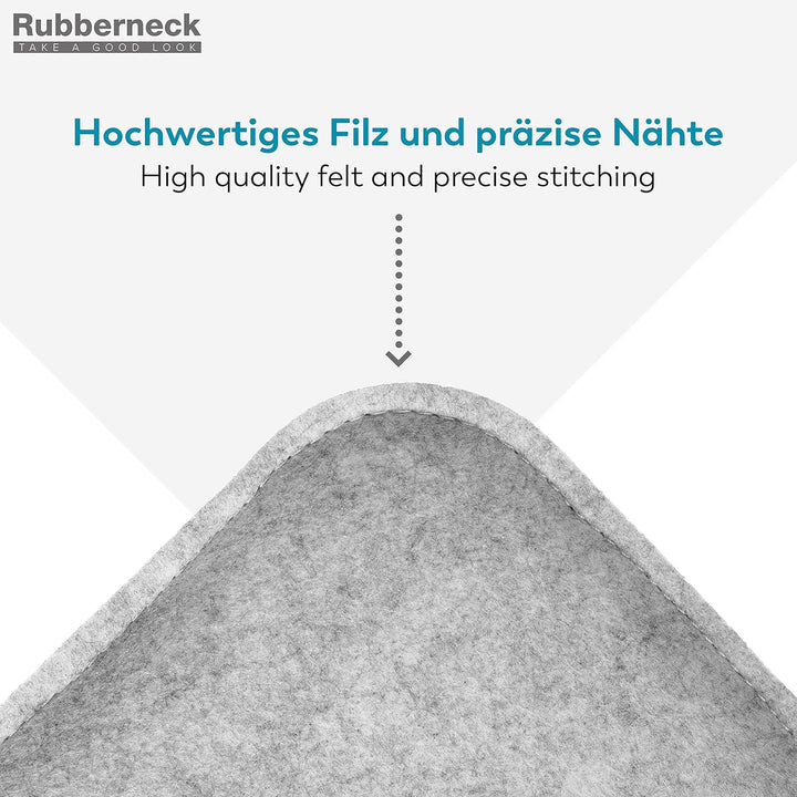 Rubberneck 4er Set rutschfeste Filz Sitzkissen eckig, Stuhlkissen mit Antirutsch-Noppen, hellgrau He